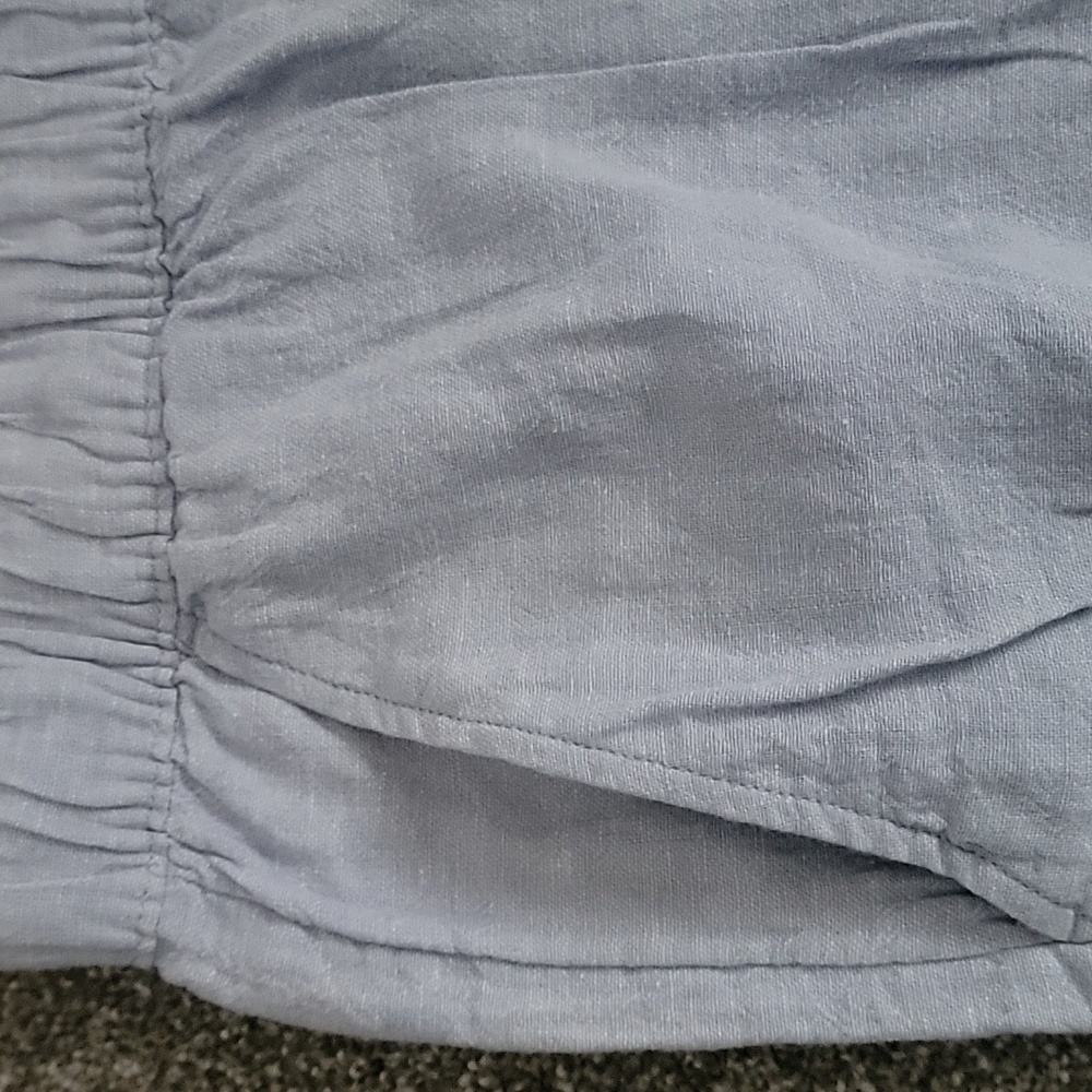 NWT Tahari Light Blue Linen Shorts Drawstring Tie Size Pockets Size 2X - Picture 3 of 8